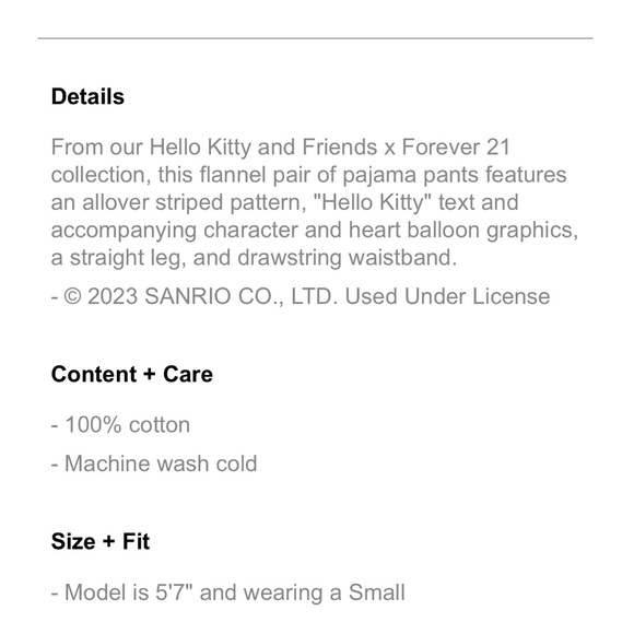 NWT hello kitty flannel pink pajama pants - Picture 5 of 9